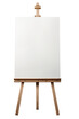 © สุวรรณ วนวัฒนาวงศ์ - Painting stand wooden brown easel with blank canvas poster board. Generative AI.