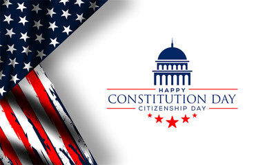 constitution and citizenship day background design with  american flag suitable for constitution day and citizenship day on united states