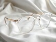 © DigitalArt Max - Soft focus framing softens the angular shapes of rounded rectangular acetate glasses, with delicate hinges and temple