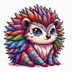 Sticker - Cute Hedgehog Vector Cartoon illustration