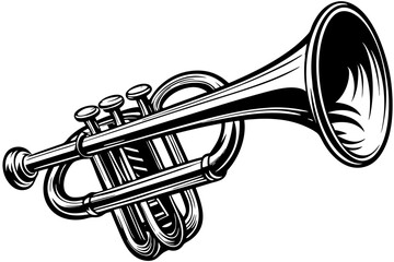 Classic orchestral trombone cartoon illustration