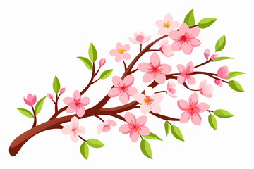 Wall Mural - Pink floral tree sketch for your design