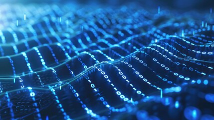 Abstract Digital Binary Data Waves