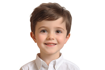 Wall Mural - White boy smiling on transparent background. PNG cut out. Vector. Childhood themes. American boy. European boy. French boy. Image for graphic designer. Image for flyers.