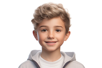 Wall Mural - White boy smiling on transparent background. PNG cut out. Vector. Childhood themes. American boy. European boy. French boy. Image for graphic designer. Image for flyers.