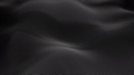 Wall Mural - this piece features abstract black waves beautifully interwoven with a grid pattern. design
