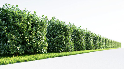 Bush or shrub wall isolated on white background for graphic design.