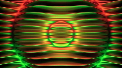 Wall Mural - vibrant and colorful wave patterns created as abstract artwork in shades of green and red. design