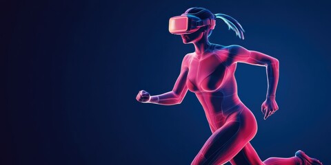 Wall Mural - holographic sports analytics, smart wearables tracking, advanced health data visualization, digital 