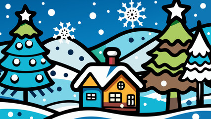 Vector illustration of winter holiday background