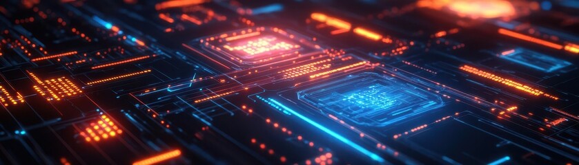 Wall Mural - cybersecurity audit interface, holographic security layers, glowing data patterns, advanced threat a