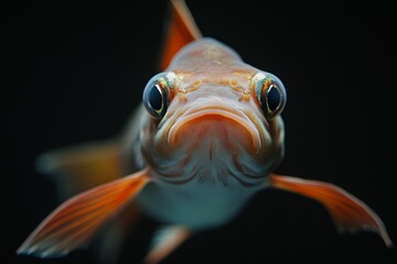 Mystic portrait of Cory Catfish in studio, isolated on black background