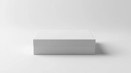 Detailed 3D rendering of a white box with a matte finish, isolated on a bright white background