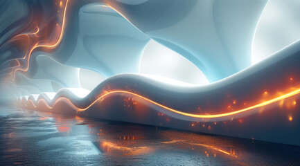 Fototapete - Abstract background, minimal, future. Generative AI.