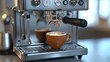 © BonzEarthsnapper - Modern 3D Espresso Machine in Use with Realistic Liquid Flow, Steam, and High-Quality Coffee Extraction