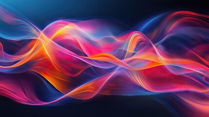 Wall Mural - Abstract dynamic waves with a modern touch, showcasing flowing curves and vibrant colors for a visually stunning and up-to-date design. -