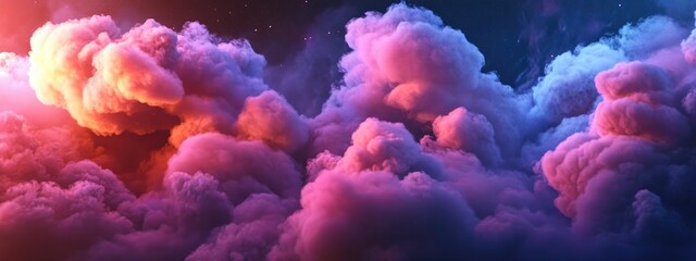 Leinwandbilder - Cartoon style 3D rendering of nebulous smoke and cloud abstraction