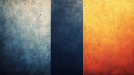 Poster - Abstract grunge vertical stripes in blue, grey, and orange with textured surface