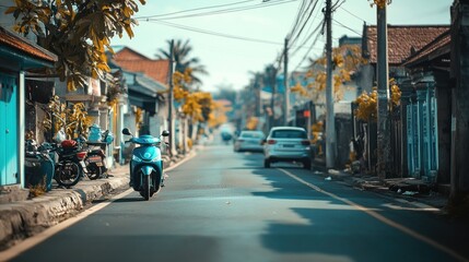 Naklejka na meble Scooter on a Quiet Street