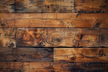 Wall Mural - The Art of Wood Rustic Flooring with Natural Knot Patterns