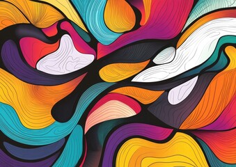 Abstract colorful background in a line art style featuring vibrant and dynamic patterns