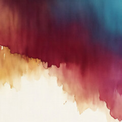 Wall Mural - Abstract dark Maroon teal and golden watercolor paint grunge texture background