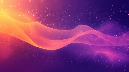 Wall Mural - A vibrant cosmic scene, with nebula-like clouds in hues of purple and orange,