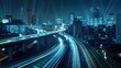 © Yelena - Night Cityscape with Traffic Lights and Skyline