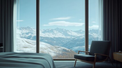 Mountain View from a Luxurious Hotel Room