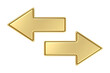 © AITTHIPHONG - Golden arrows Pointing opposite directions, Golden arrow icon left right, 3d rendering