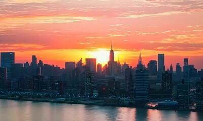 Poster - Urban sky at sunrise, Video