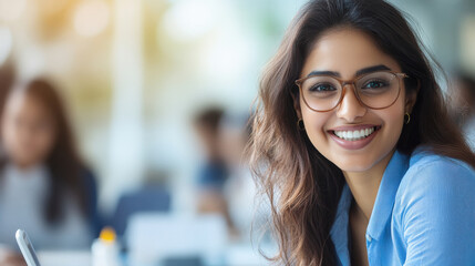 indian corporate employee group smiling