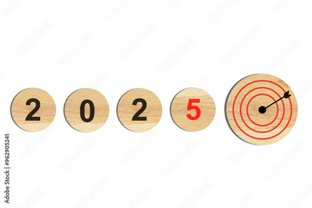 Achieving Business Goals and Success in 2025 on Wooden Blocks ...
