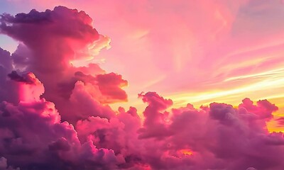 Wall Mural - Vibrant sunrise painting the sky with soft pastel colors, Video