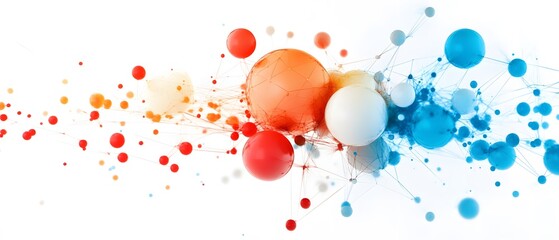 Poster - Abstract Colorful Spheres Connected by Lines