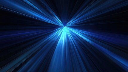 Fototapete - Blue fantasy rays in a 3D cartoon rendering on a black background