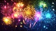 © Johannes - A colorful Happy New Year card filled with bright fireworks lighting up the night sky, celebrating the arrival of the new year in a joyful and festive manner