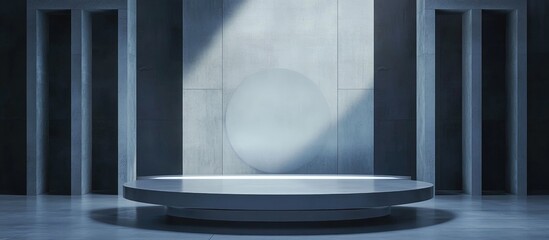 Poster - Futuristic display pedestal Empty podium for showcasing products 3D rendering
