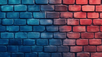 Wall Mural - Blue and Red Brick Wall Texture Background