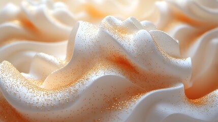 Wall Mural - Close-up of whipped cream with golden sprinkles.