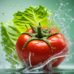 Wall Mural - fresh tomatoes in water