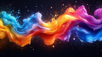 colorful swirling paint explosion generative ai