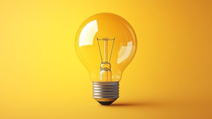 Bright Yellow Light Bulb Generative AI