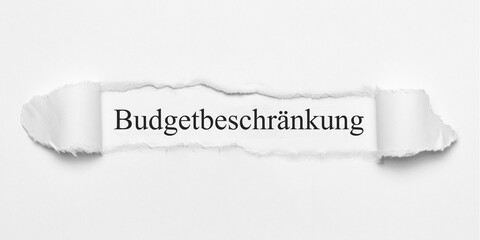 Wall Mural - Budgetbeschränkung	
