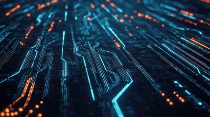 Glowing lines symbolizing AI innovation