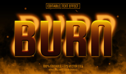 Wall Mural - burn editable text effect