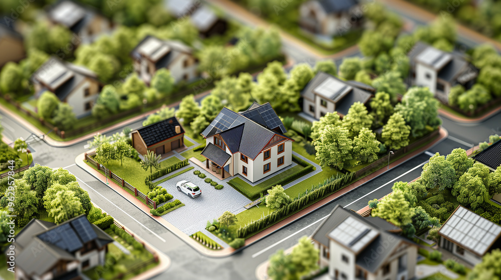 adastral map with house, free land parcel for house construction ...