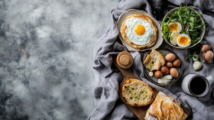 Breakfast delights on a tray.