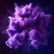 © V - A minimal purple powder explosion background that creates a captivating and unique visual impact. The purple powder spreads out in a beautiful pattern, showing a sense of movement and energy. The mini