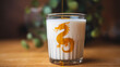 © Okular Images - a glass of milk with honey formed the silhouette of a dragon